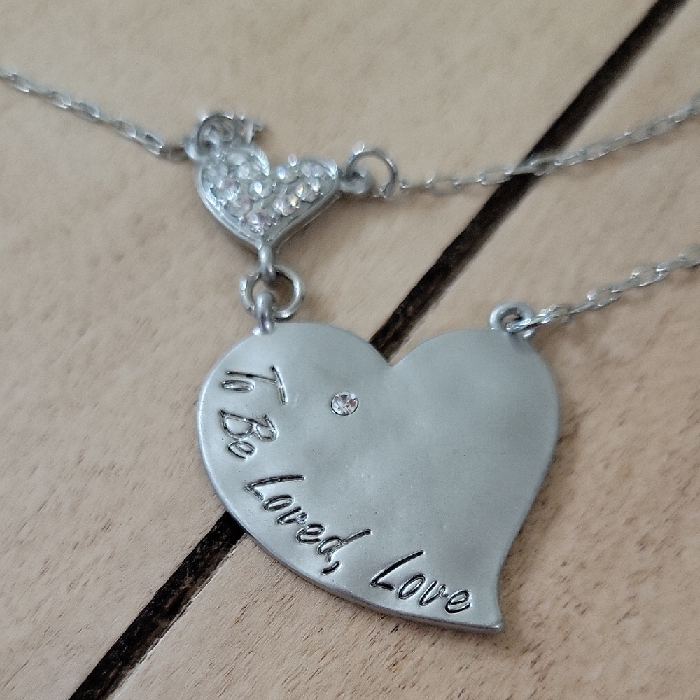 Guess Silver Heart Necklace with Engraving